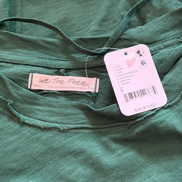 We The Free Arden Long Sleeve T-Shirt Sz Small Oversized Uncut Emerald NWT - Picture 9 of 11